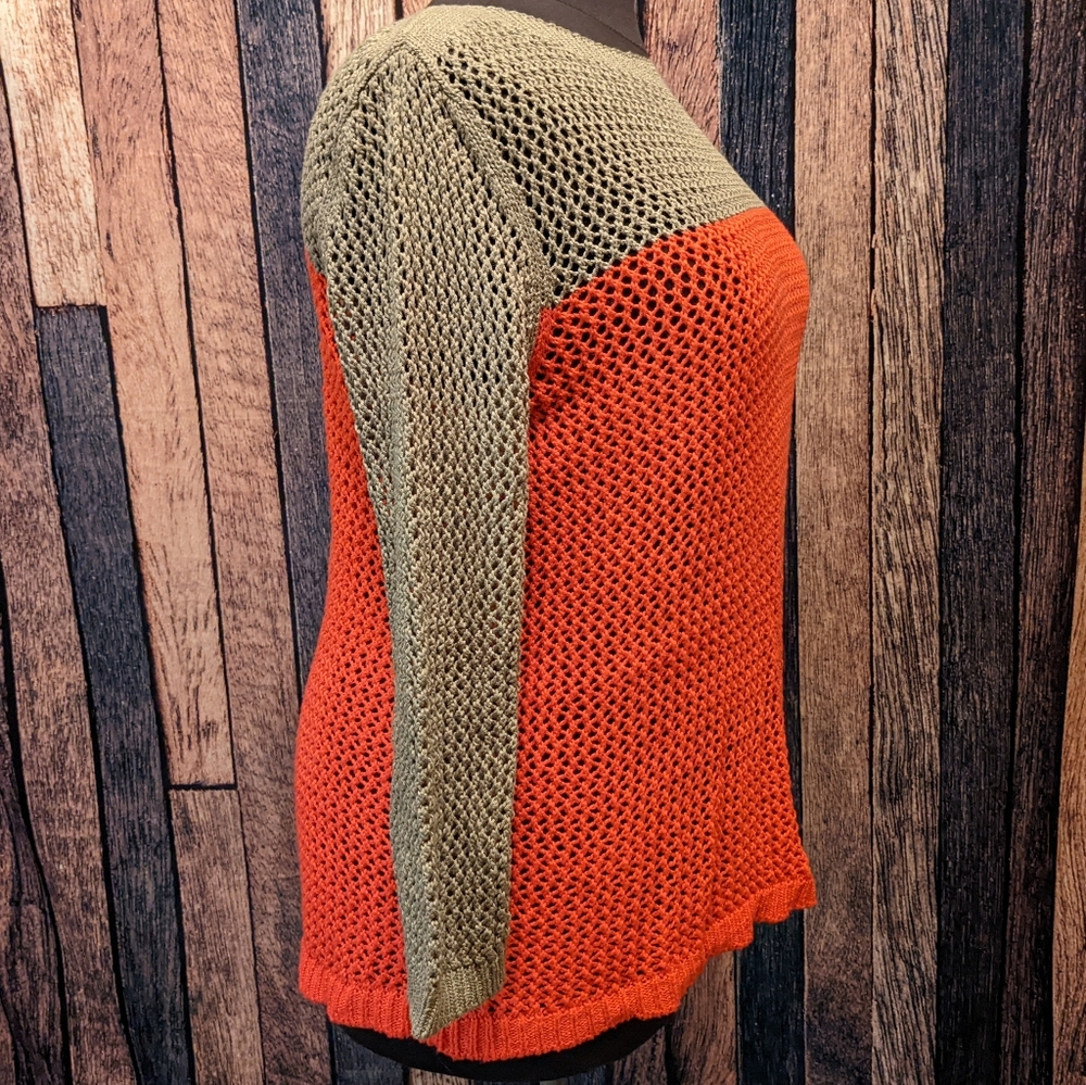 Color Block Net Sweater - Picture 3 of 4
